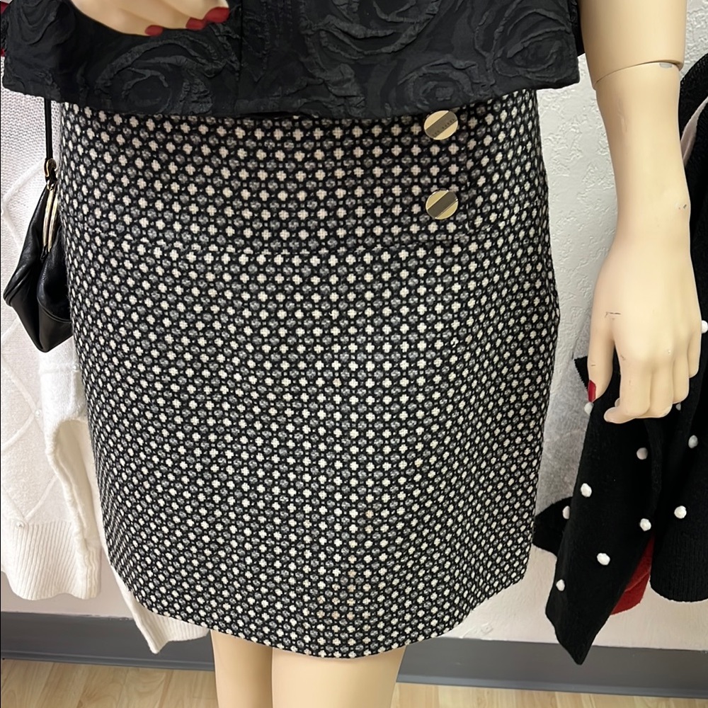 Elegant Black and White Polka Dot Skirt by Ted Baker